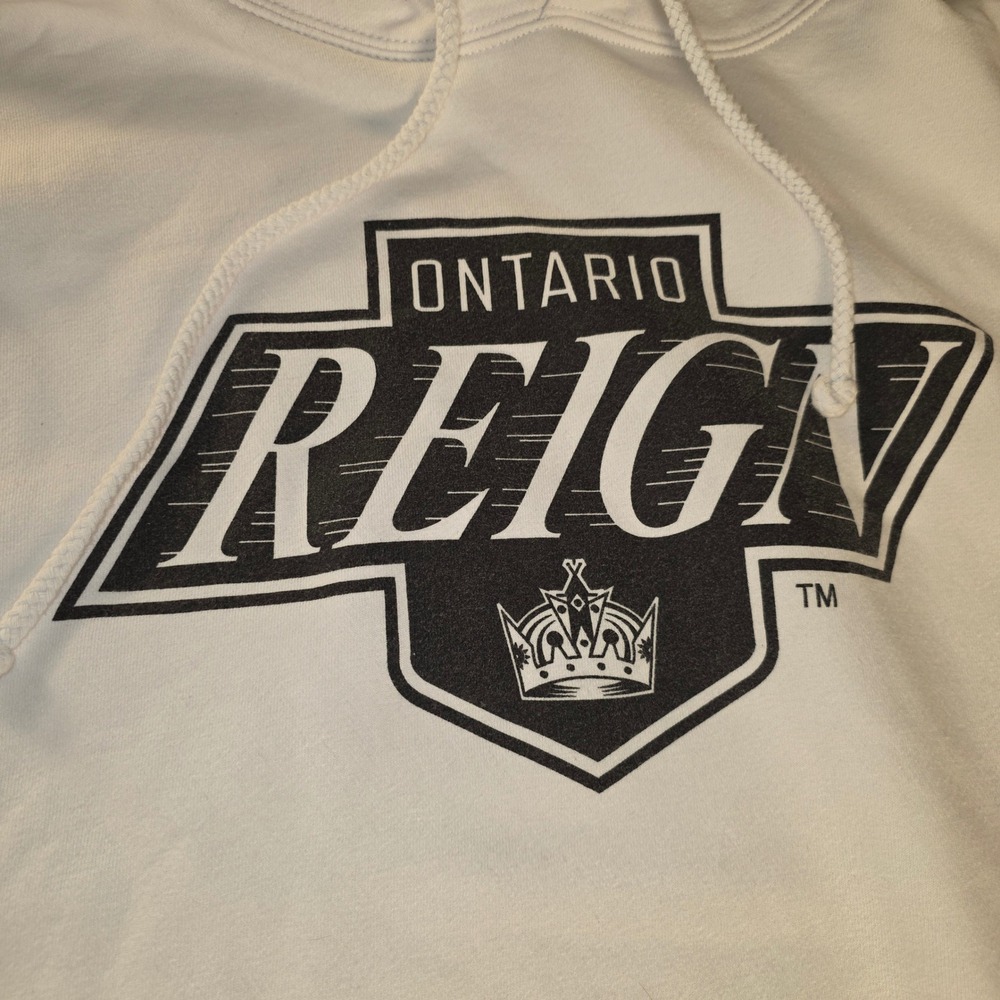 Ontario Reign AHL Hockey Hoodie White Violent Gentlemen VGHC Mens XL Pullover